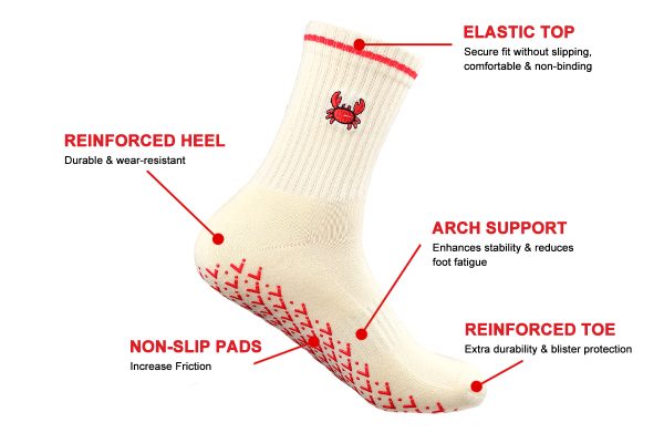 Embroidered Pilates Socks | Custom Logo & Personalized Designs