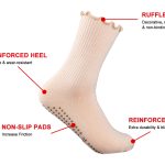 Organic Cotton Pilates Socks | Ruffle Top & Crew Design