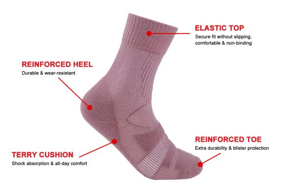 Lightweight Merino Wool Crew Socks with Targeted Cushioning