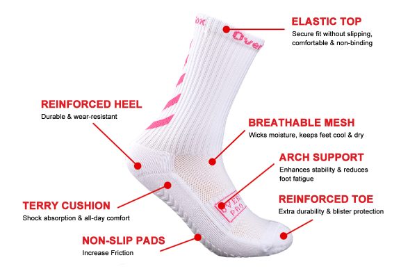 custom grip socks for football moisture-wicking performance fabric