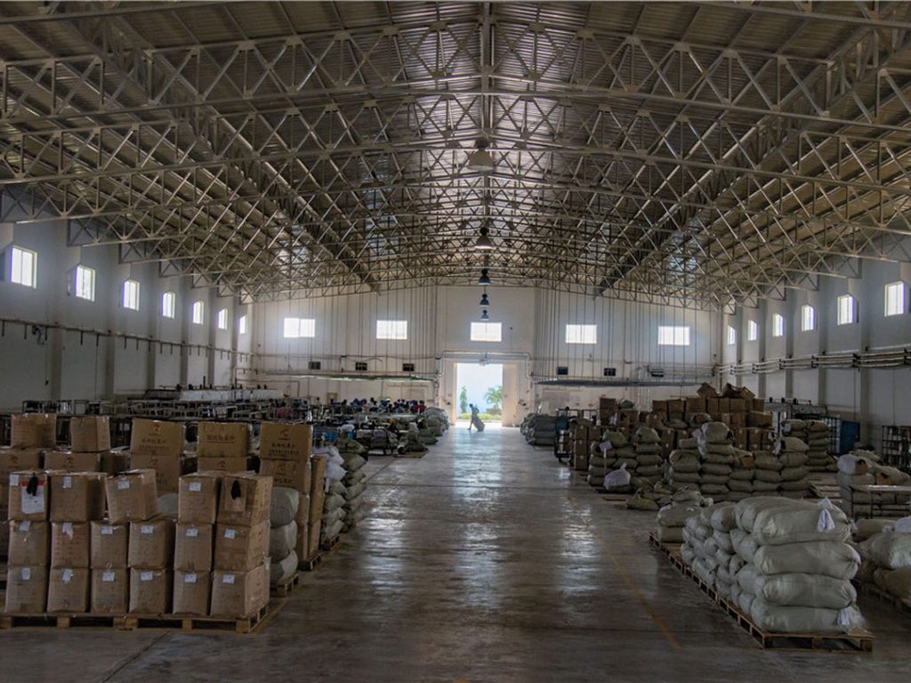 Raw material and finished goods warehouse for sock manufacturing