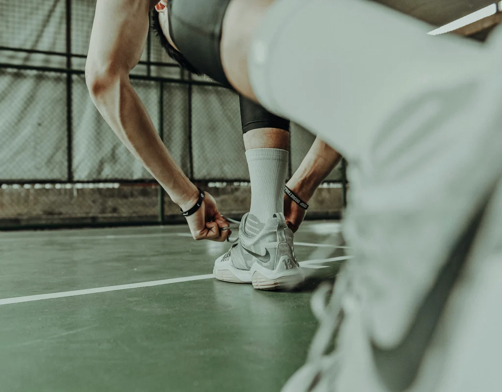 Runner warming up while wearing anti-blister socks