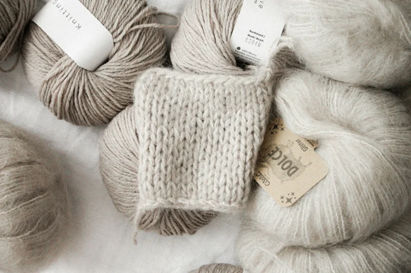 Wool socks made from wool yarn