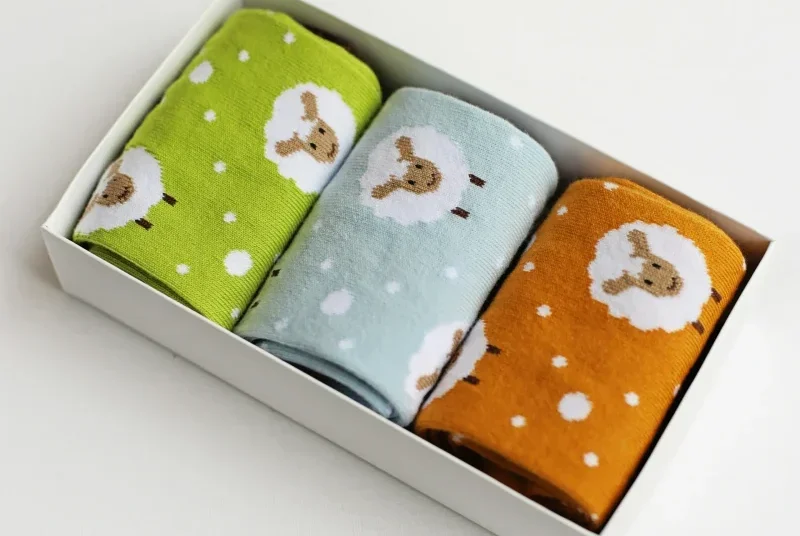 Socks packed in custom packaging